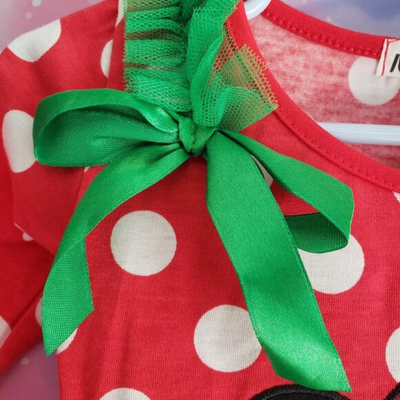 Santa Mickey Christmas Girls Dress - Picture 6 of 7